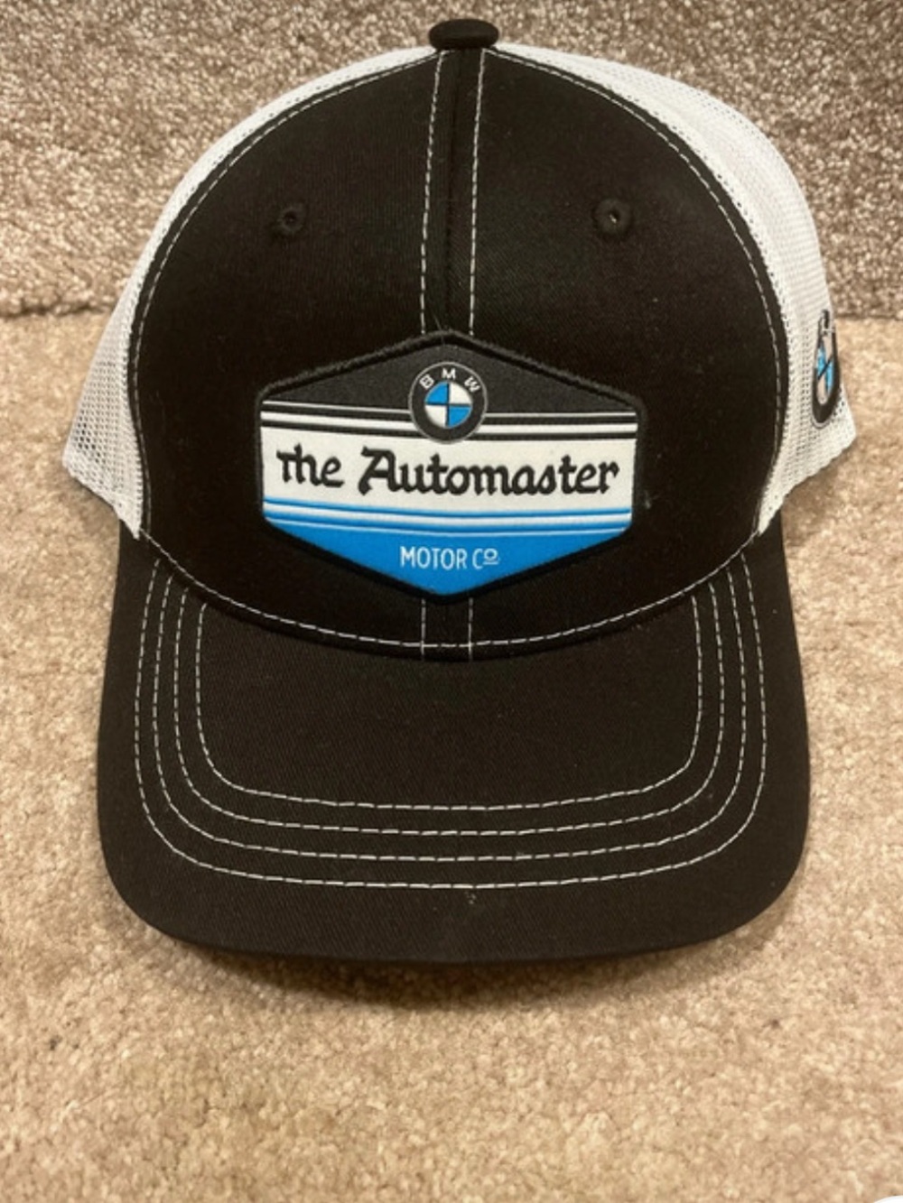 NWOT- BMW The Automaster Motor Co. Black & White Trucker Hat